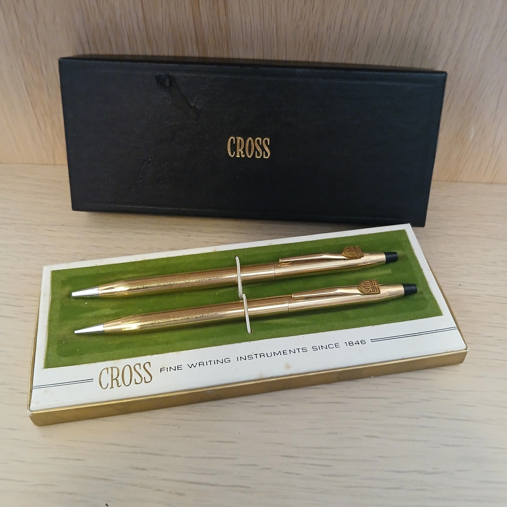 Vintage CROSS‎ #6601 Mid Century 12K Gold Filled Pen Pencil UPS Set/Booklets